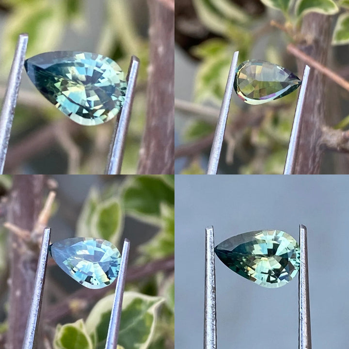 1.17 Ct Pear Cut Green Sapphire, 8.4mm x 5.6mm x 3.2mm By Valley Rose