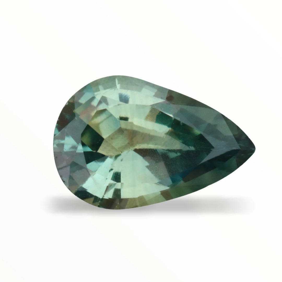 1.17 Ct Pear Cut Green Sapphire, 8.4mm x 5.6mm x 3.2mm By Valley Rose