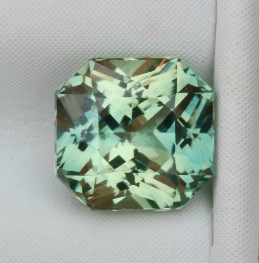 1.18 Ct Asscher Cut Bi-Color Teal Yellow Sapphire, 5.7mm x 5.5mm x 4mm By Valley Rose