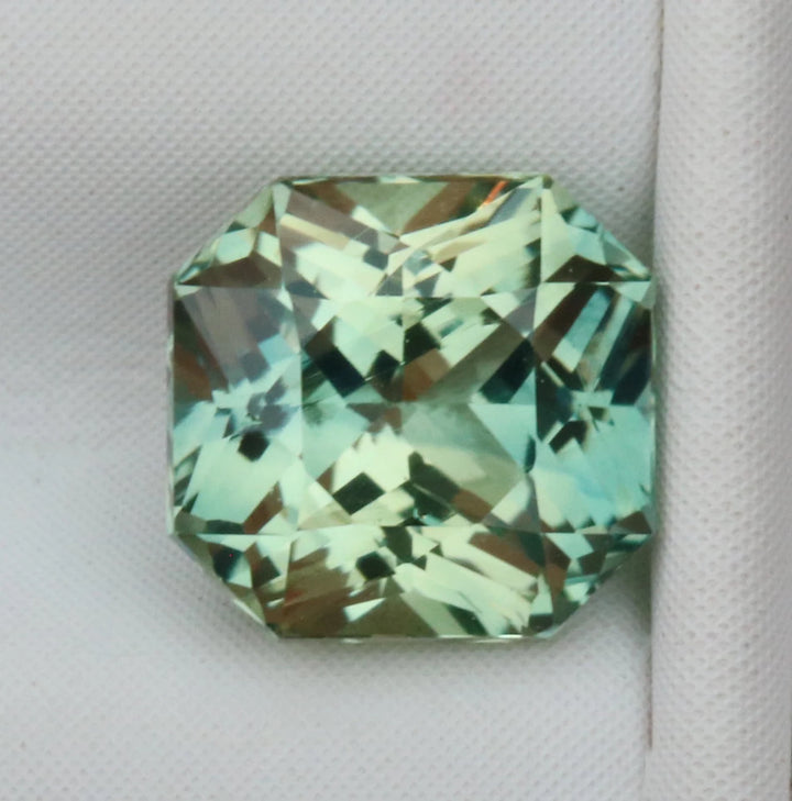 1.18 Ct Asscher Cut Bi-Color Teal Yellow Sapphire, 5.7mm x 5.5mm x 4mm By Valley Rose
