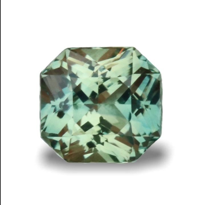 1.18 Ct Asscher Cut Bi-Color Teal Yellow Sapphire, 5.7mm x 5.5mm x 4mm By Valley Rose