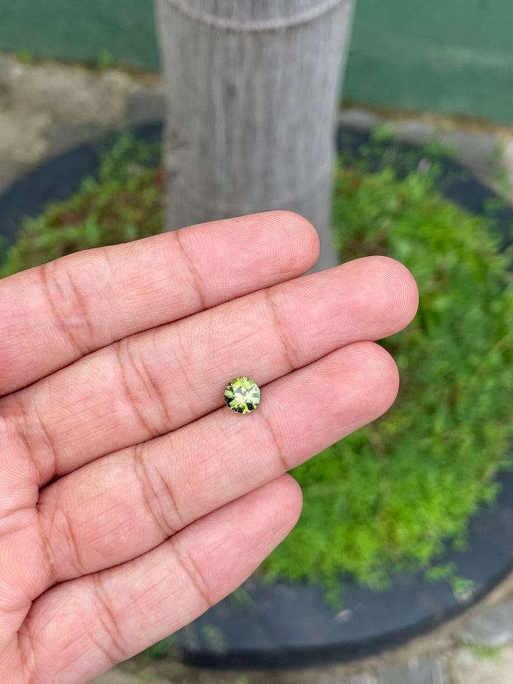 1.19 CT Round Cut Green Sapphire, 6.5mm x 6.4mm x 4.1mm By Valley Rose