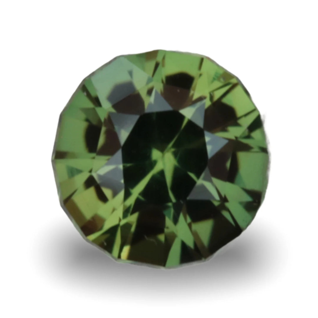 1.19 CT Round Cut Green Sapphire, 6.5mm x 6.4mm x 4.1mm By Valley Rose