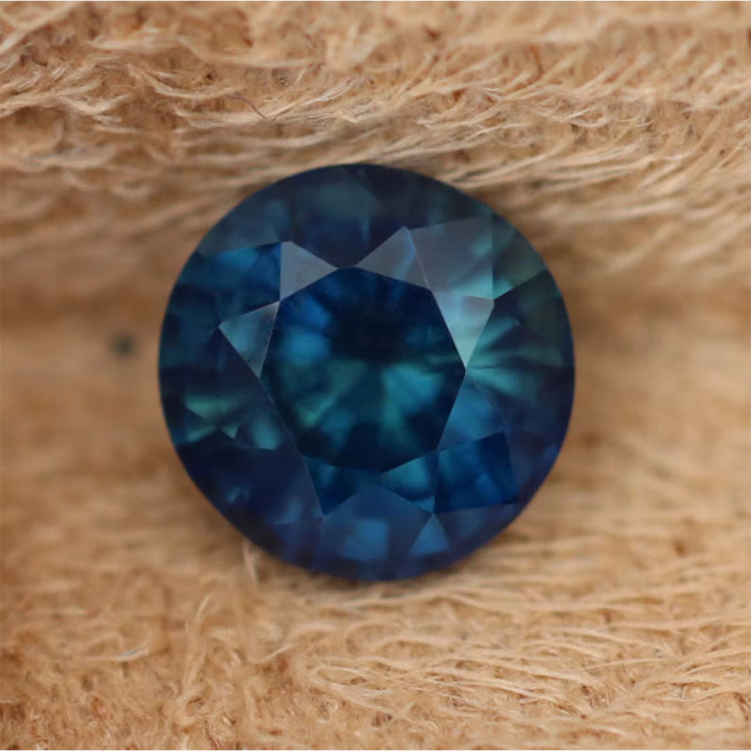 1.20 Ct Round Cut Blue Teal Sapphire, 6.1mm x 6.1mm x 4.2mm By Valley Rose
