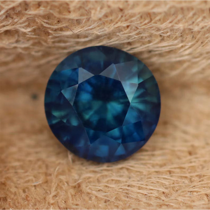 1.20 Ct Round Cut Blue Teal Sapphire, 6.1mm x 6.1mm x 4.2mm By Valley Rose