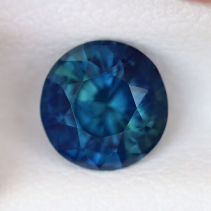 1.20 Ct Round Cut Blue Teal Sapphire, 6.1mm x 6.1mm x 4.2mm By Valley Rose