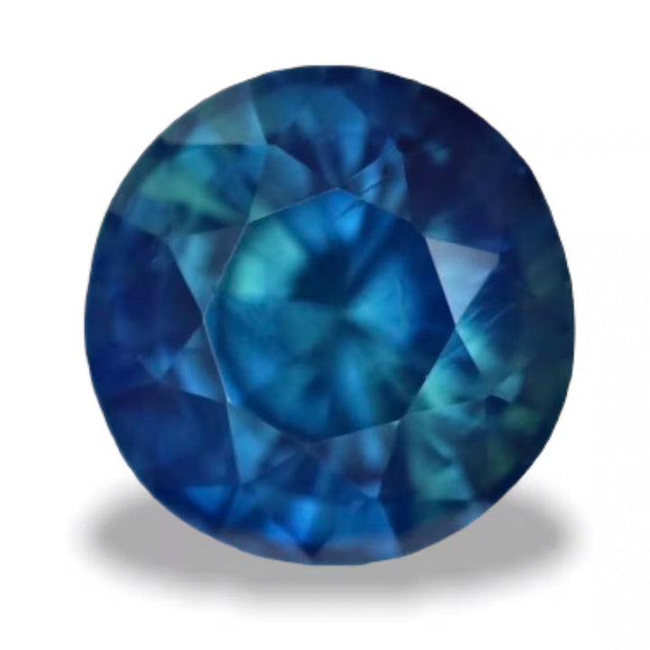 1.20 Ct Round Cut Blue Teal Sapphire, 6.1mm x 6.1mm x 4.2mm By Valley Rose