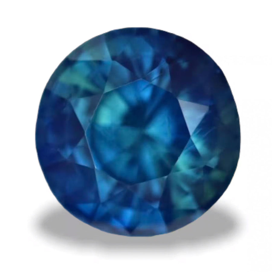 1.20 Ct Round Cut Blue Teal Sapphire, 6.1mm x 6.1mm x 4.2mm By Valley Rose