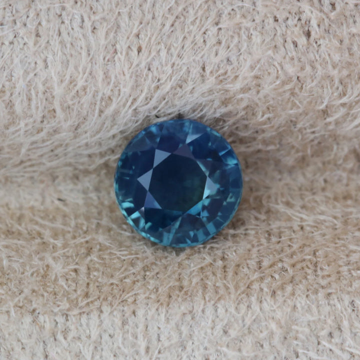 1.20 Ct Round Cut Teal Sapphire, 6mm By Valley Rose