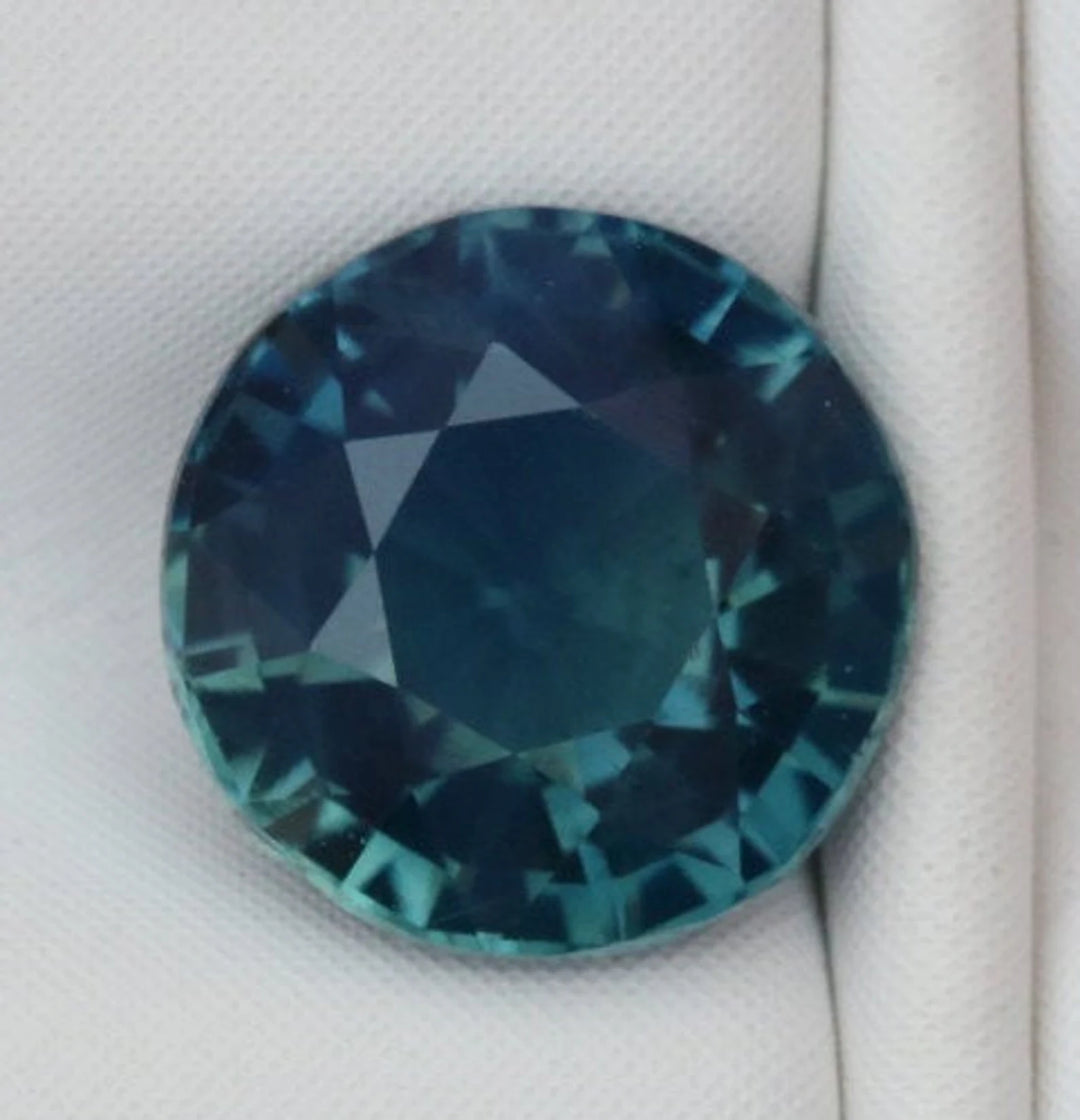1.20 Ct Round Cut Teal Sapphire, 6mm By Valley Rose
