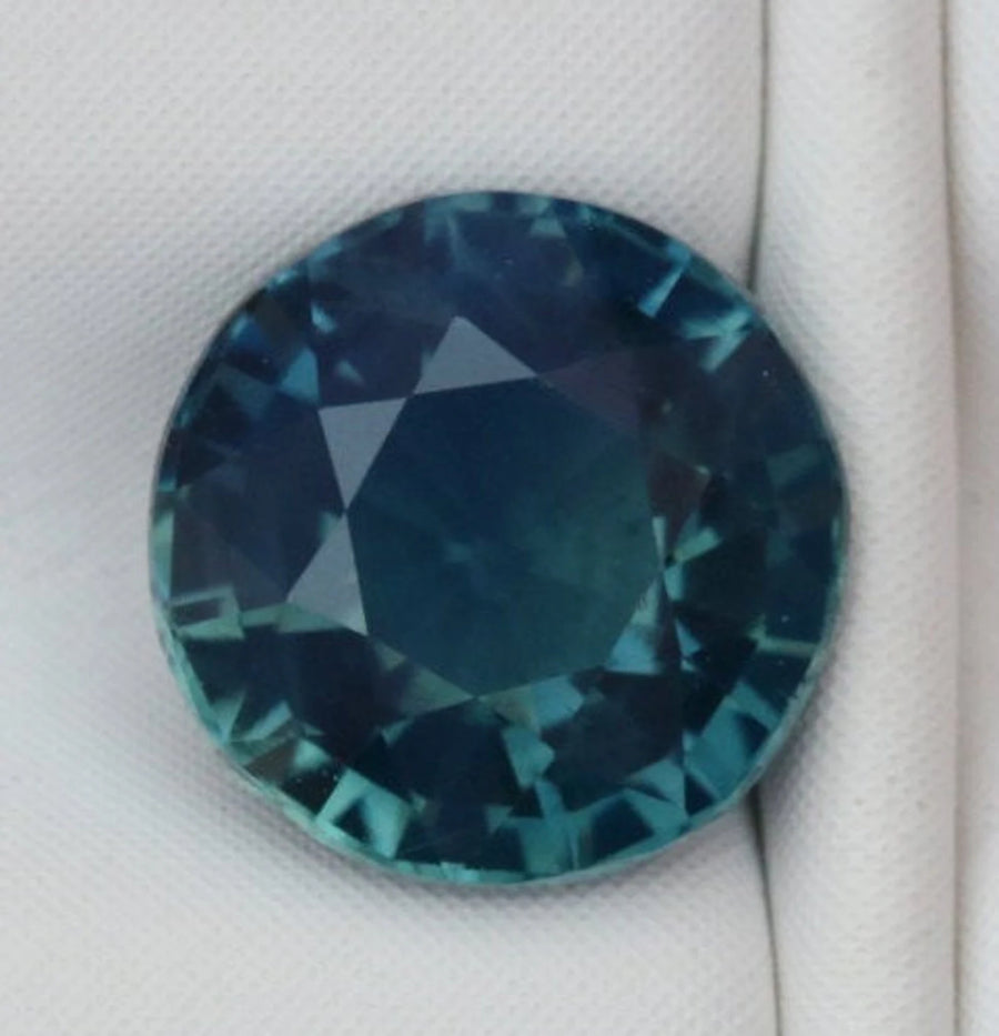 1.20 Ct Round Cut Teal Sapphire, 6mm By Valley Rose