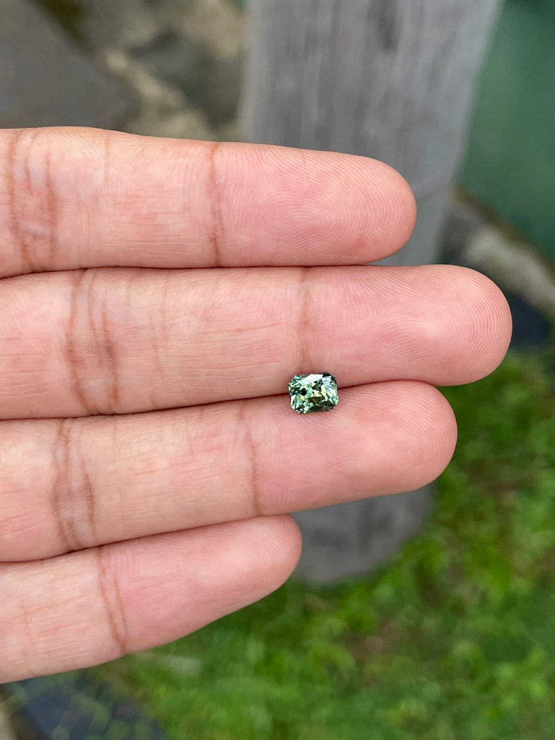 1.21 Ct Radiant Cut Bi-Color Green Yellow Sapphire, 5.8mm x 4.8mm x 4.3mm By Valley Rose