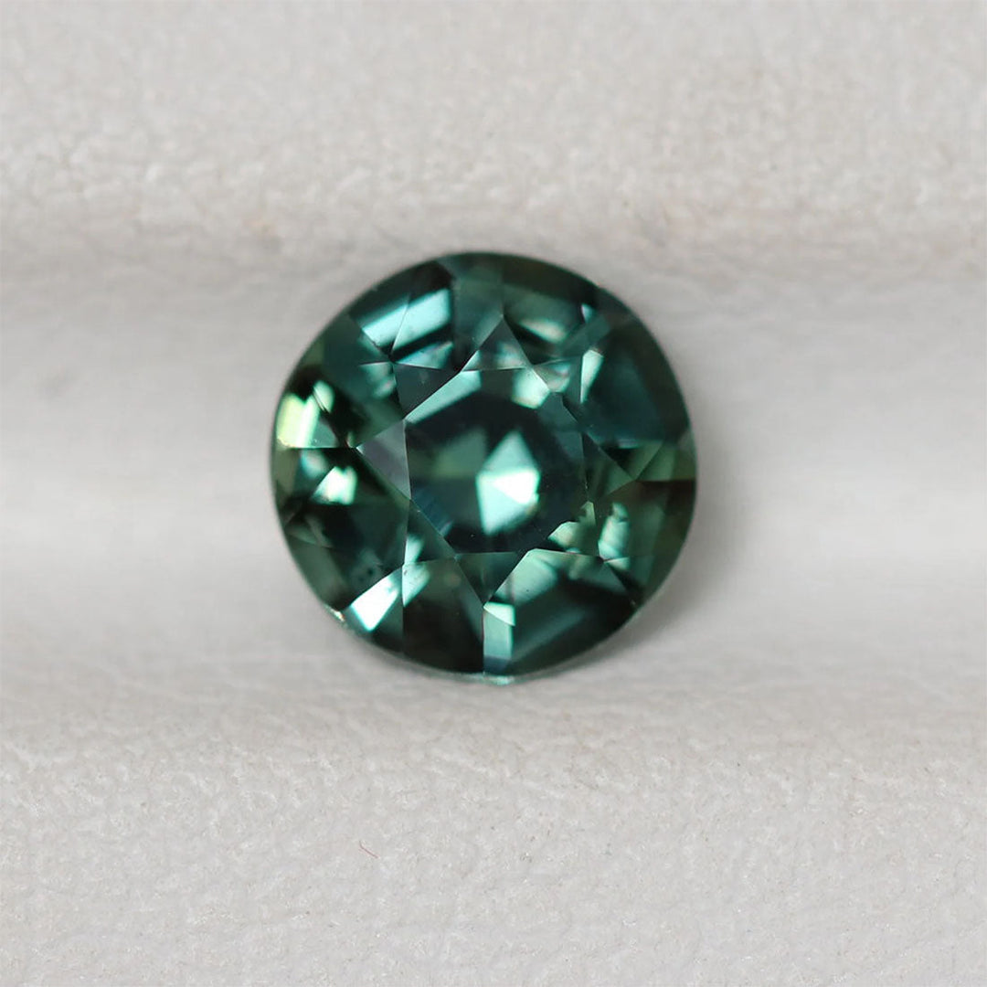 1.21 Ct Round Cut Green Teal Sapphire, 6.2mm x 6.2mm x 4.3mm By Valley Rose