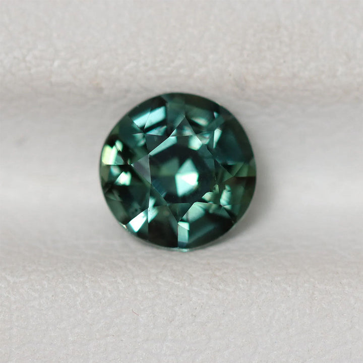 1.21 Ct Round Cut Green Teal Sapphire, 6.2mm x 6.2mm x 4.3mm By Valley Rose