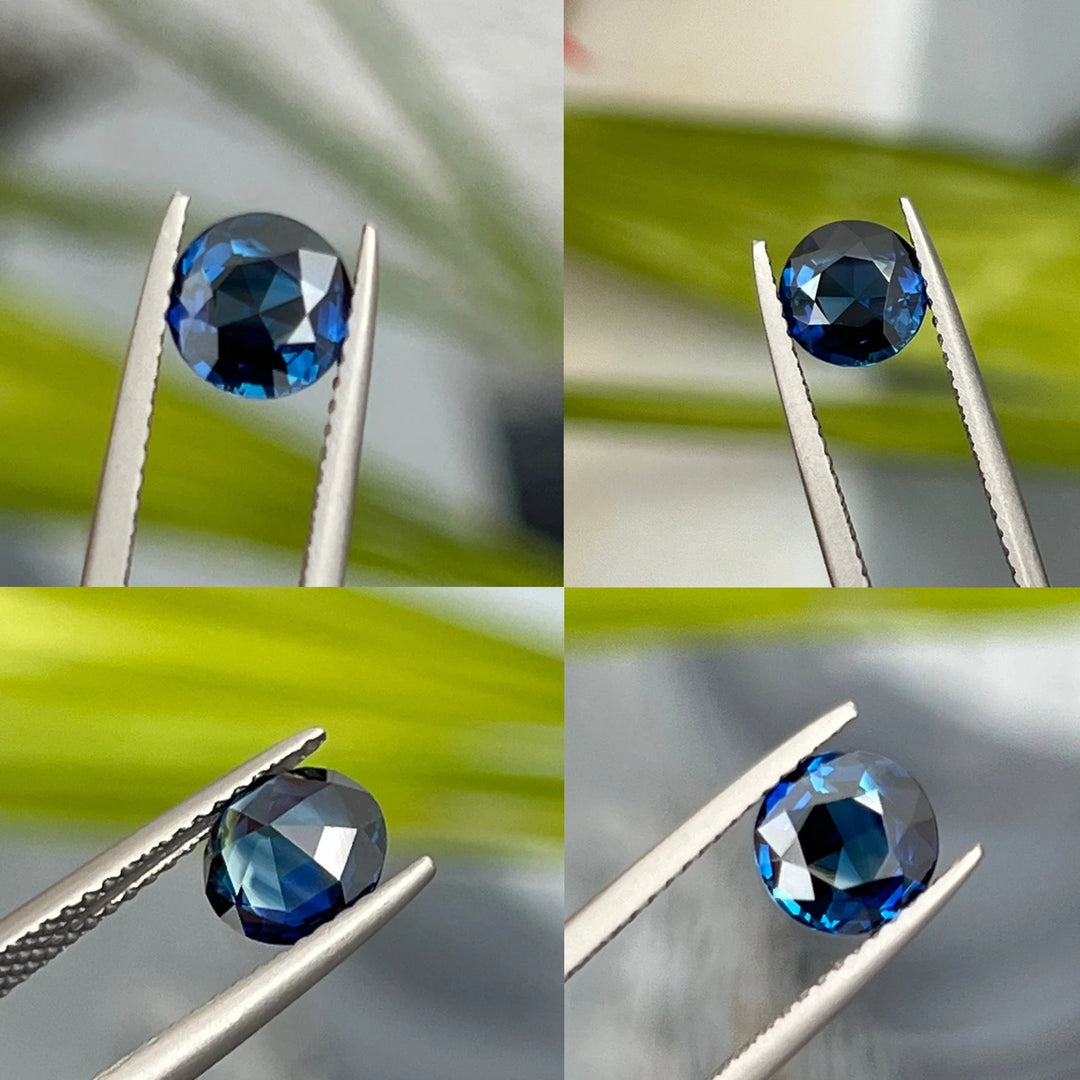 1.22 Ct Round Cut Blue Sapphire, 6.6mm x 6.6mm x 3.5mm By Valley Rose