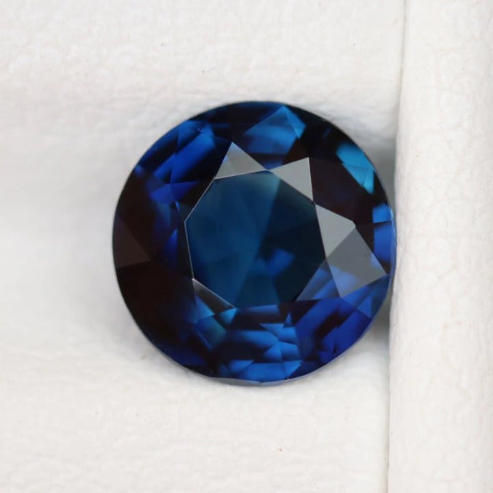 1.22 Ct Round Cut Blue Sapphire, 6.6mm x 6.6mm x 3.5mm By Valley Rose