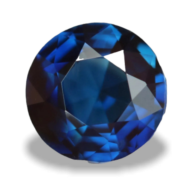 1.22 Ct Round Cut Blue Sapphire, 6.6mm x 6.6mm x 3.5mm By Valley Rose
