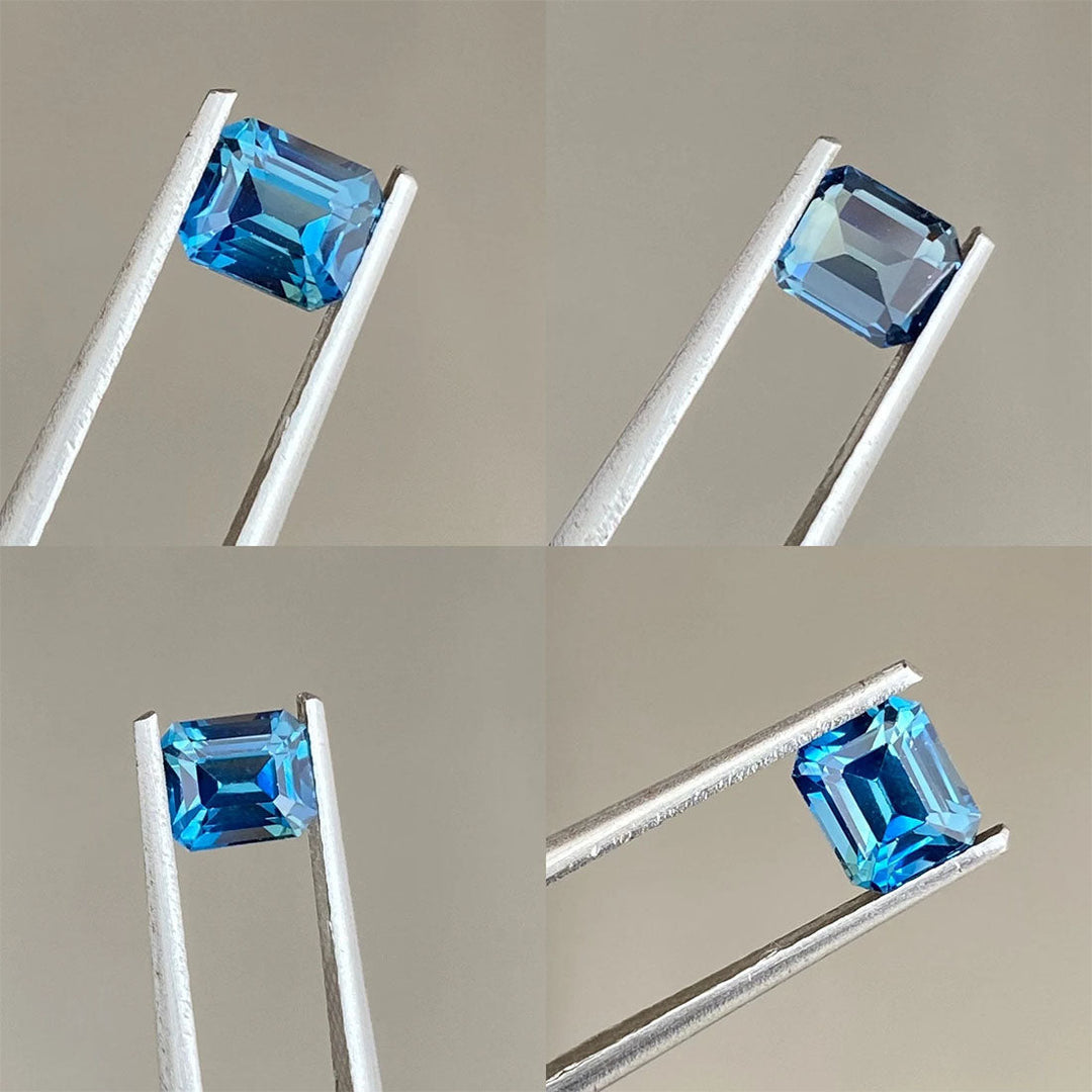 1.23 Ct Ct Emerald Cut Blue Sapphire, 5.9mm x 5.0mm x 4.0mm By Valley Rose