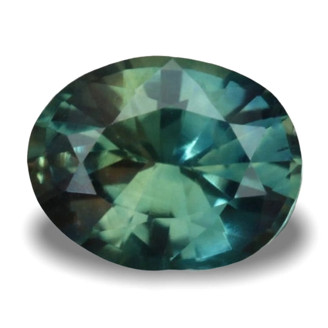1.25 Ct Oval Cut Green Teal Sapphire, 7.5mm x 6.0mm x 3.7mm By Valley Rose