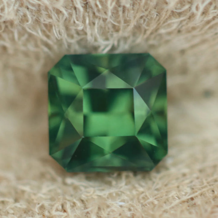 1.26 Ct Asscher Cut Bi-Color Green Yellow Sapphire, 5.5mm x 5.4mm x 4.5mm By Valley Rose