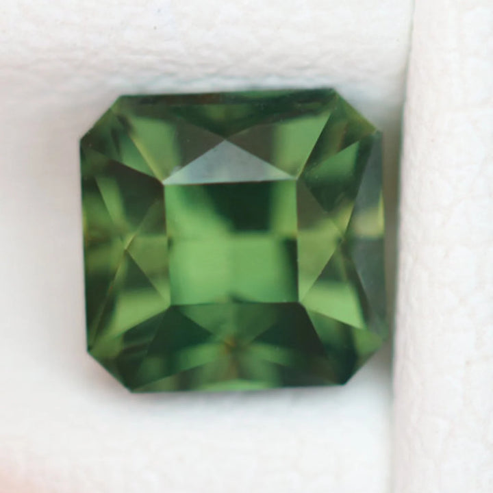1.26 Ct Asscher Cut Bi-Color Green Yellow Sapphire, 5.5mm x 5.4mm x 4.5mm By Valley Rose