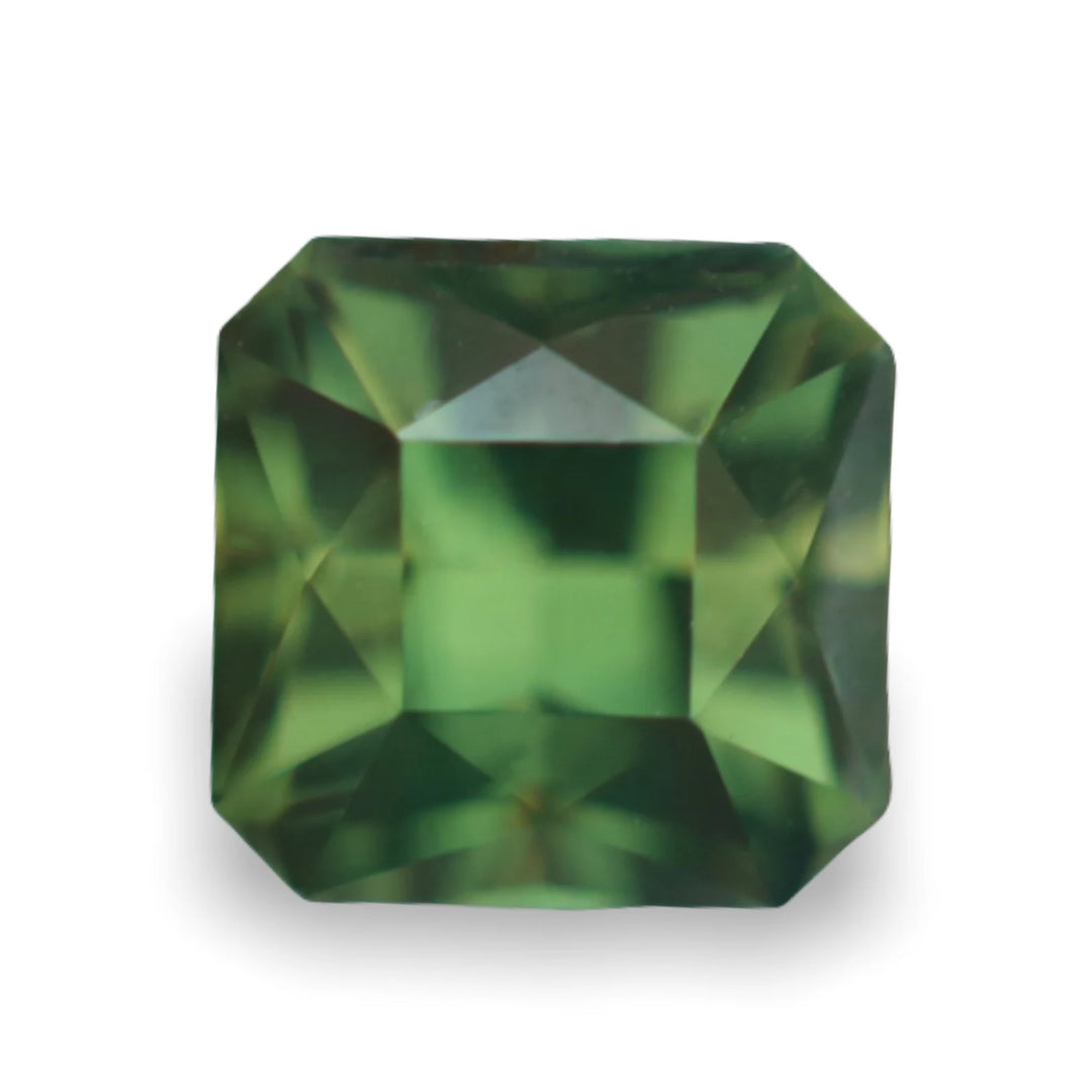 1.26 Ct Asscher Cut Bi-Color Green Yellow Sapphire, 5.5mm x 5.4mm x 4.5mm By Valley Rose