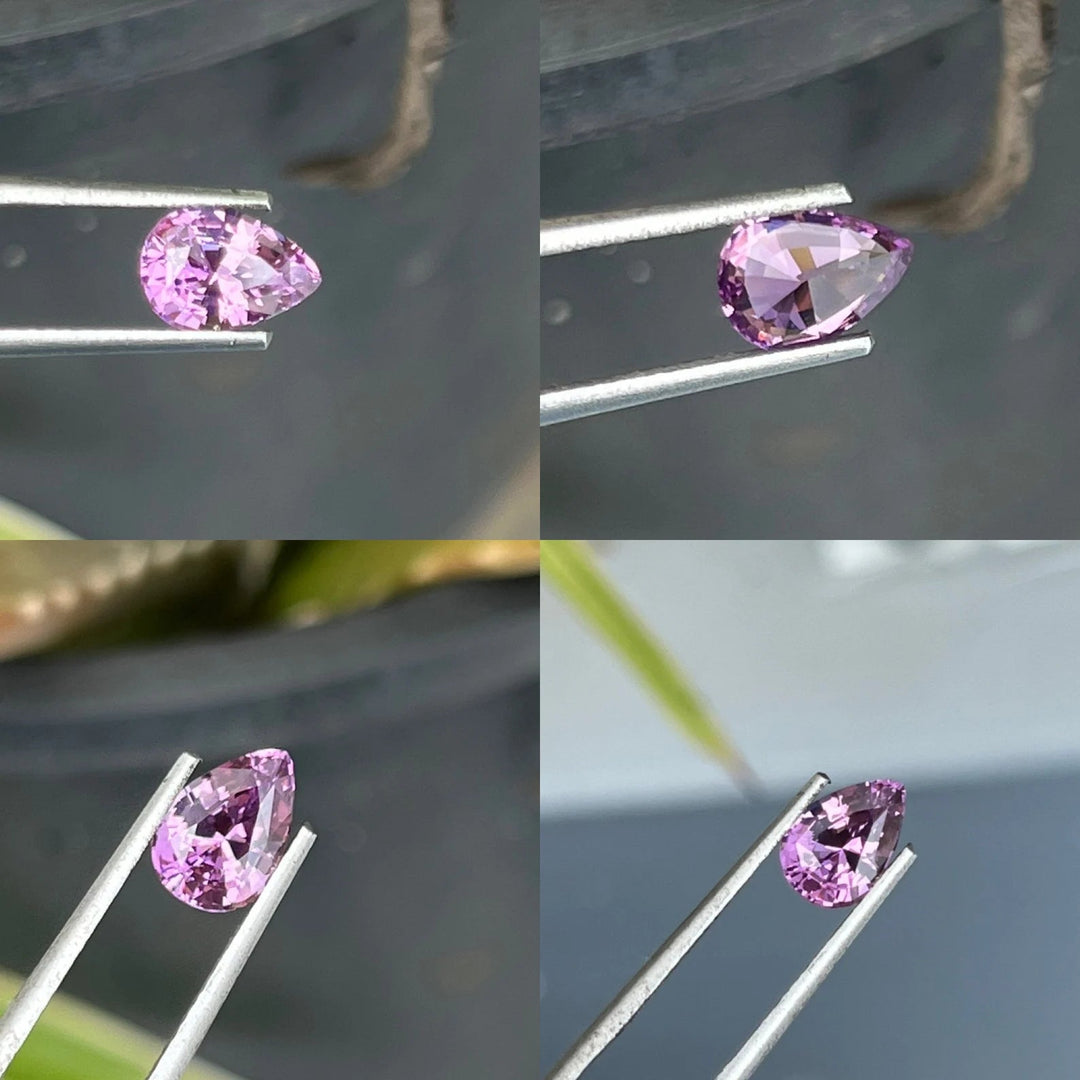 1.26 Ct Pear Cut Purple Sapphire, 7.9mm x 5.6mm x 4.0mm By Valley Rose
