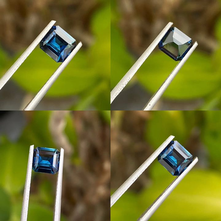 1.27 Ct Asscher Cut Blue Sapphire, 6.2mm x 5.7mm x 3.7mm By Valley Rose
