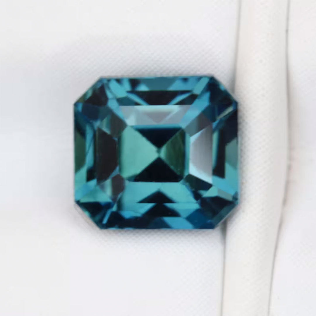 1.27 Ct Ct Emerald Cut Teal Sapphire, 5.6mm x 5.2mm x 4.5mm By Valley Rose