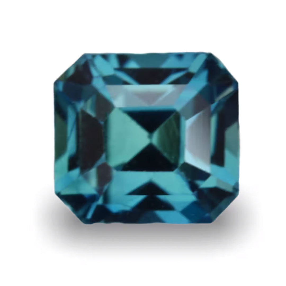 1.27 Ct Ct Emerald Cut Teal Sapphire, 5.6mm x 5.2mm x 4.5mm By Valley Rose