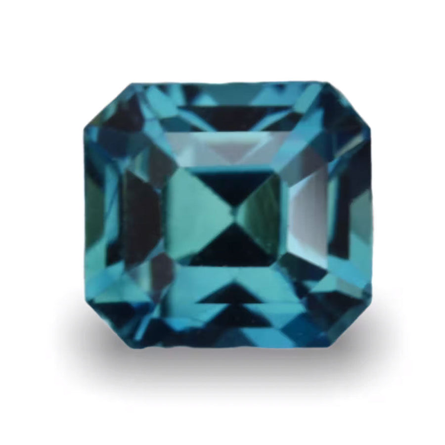 1.27 Ct Ct Emerald Cut Teal Sapphire, 5.6mm x 5.2mm x 4.5mm By Valley Rose