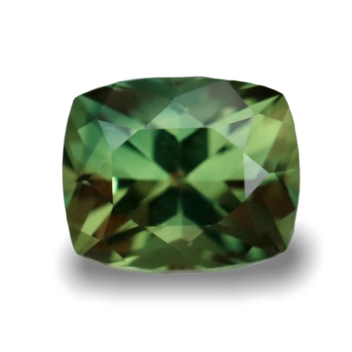 1.27 Ct Cushion Cut Bi-Color Green Yellow Sapphire, 6.5mm x 5.4mm x 4.4mm By Valley Rose
