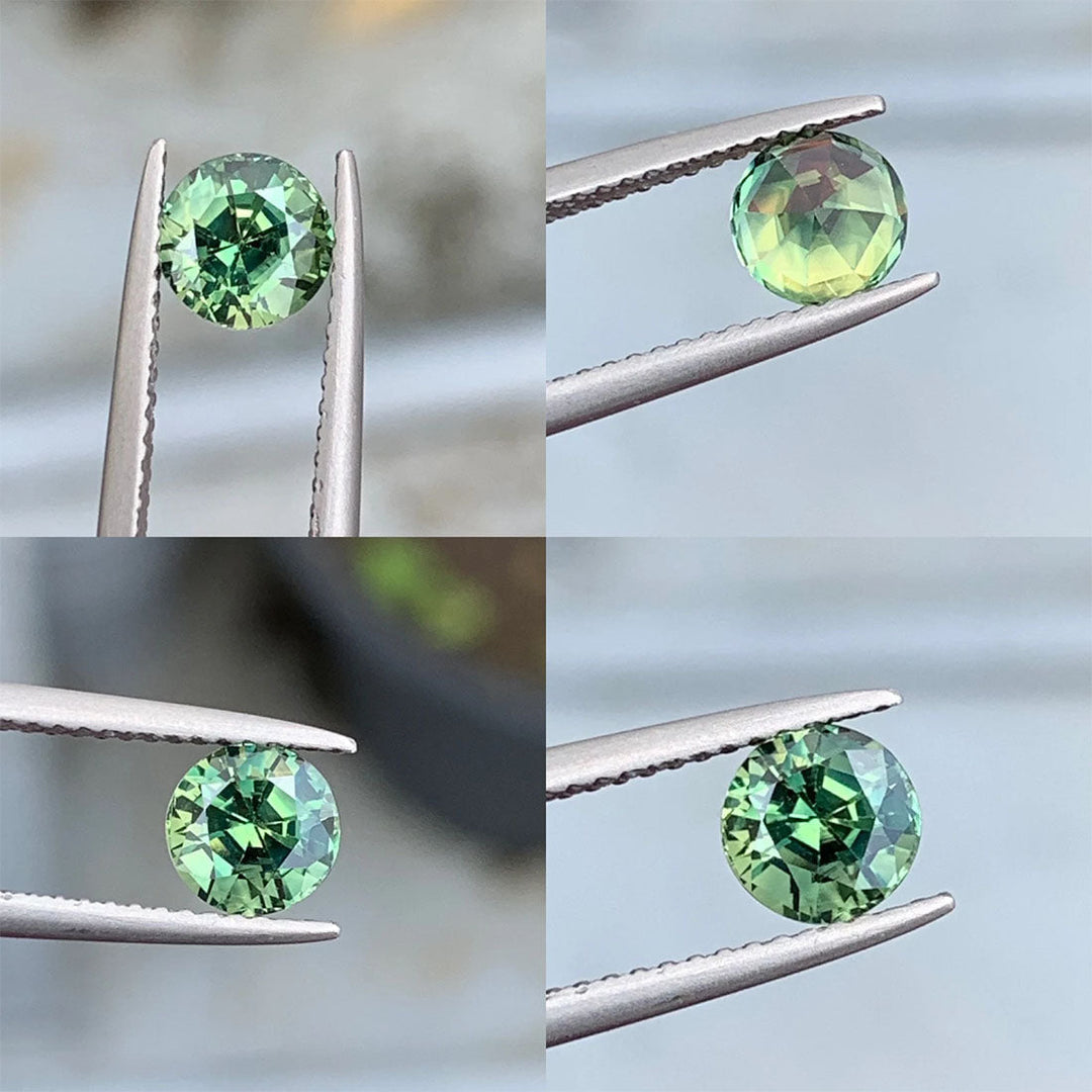 1.28 Ct Round Cut Green Sapphire, 5.9mm x 5.9mm x 4.6mm By Valley Rose