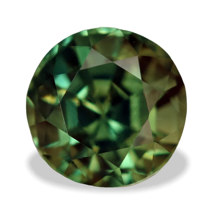 1.28 Ct Round Cut Green Sapphire, 5.9mm x 5.9mm x 4.6mm By Valley Rose