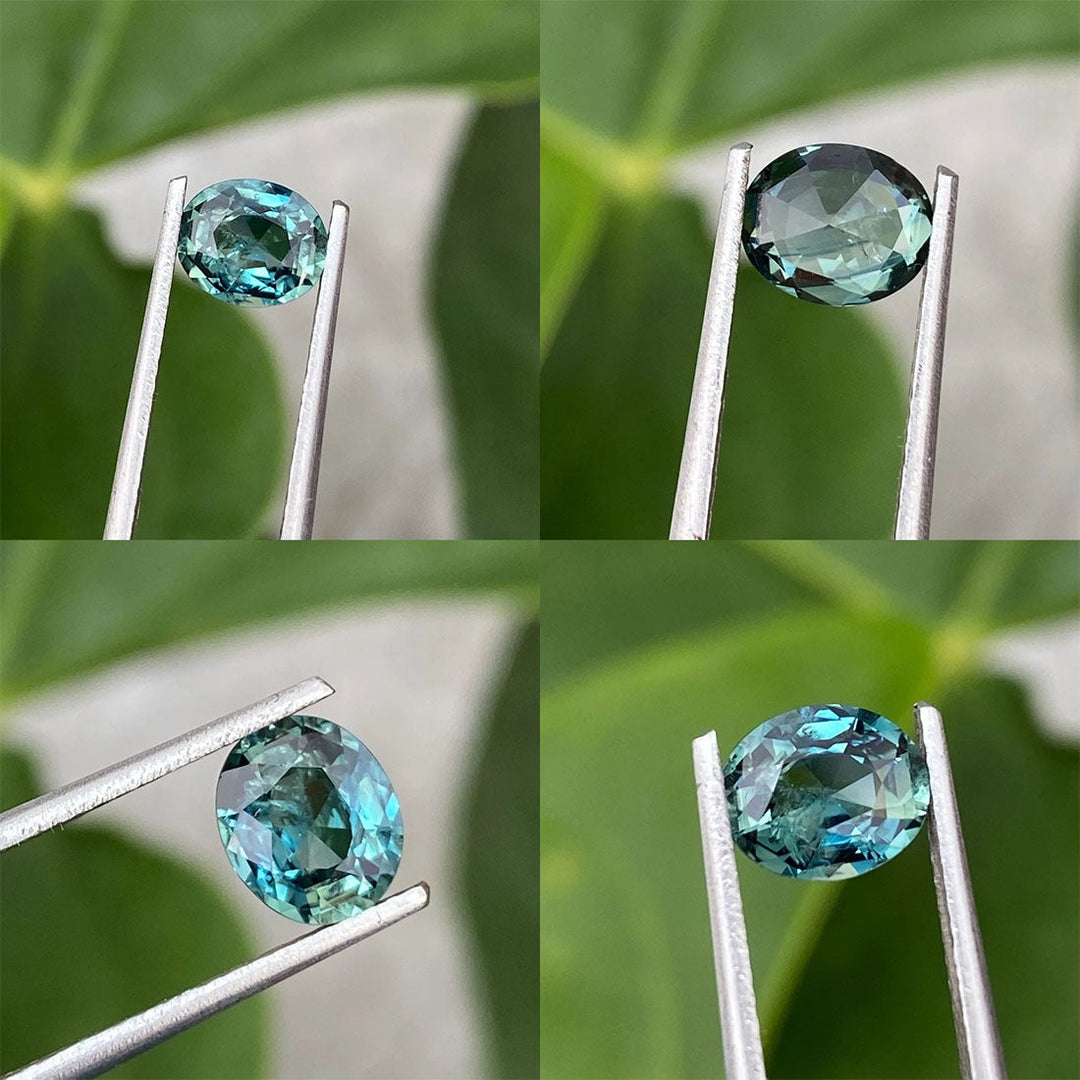 1.29 Ct Oval Cut Teal Sapphire, 5.5mm x 4.9mm x 3.9mm By Valley Rose