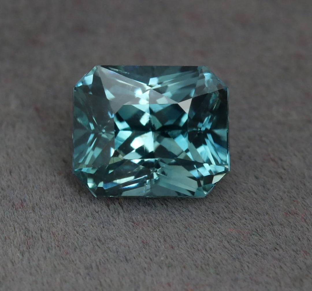 1.33 Ct Radiant Cut Teal Sapphire, 6.1mm x 5.2mm x 4.3mm By Valley Rose