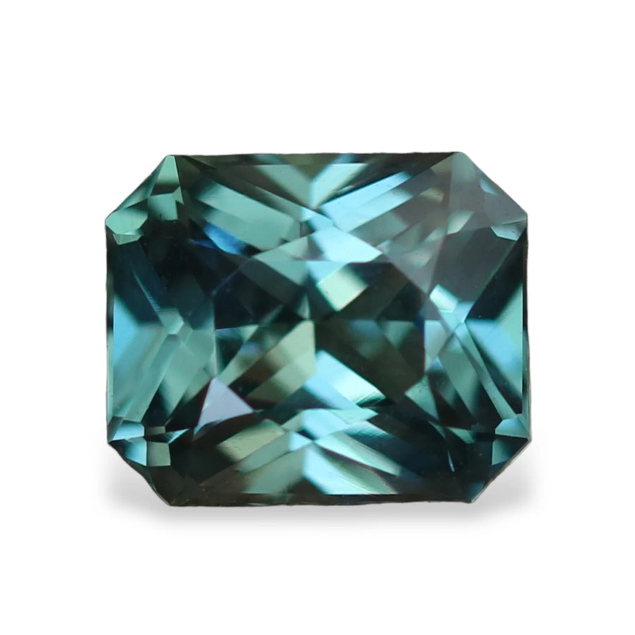 1.33 Ct Radiant Cut Teal Sapphire, 6.5mm x 5.4mm x 4.0mm By Valley Rose