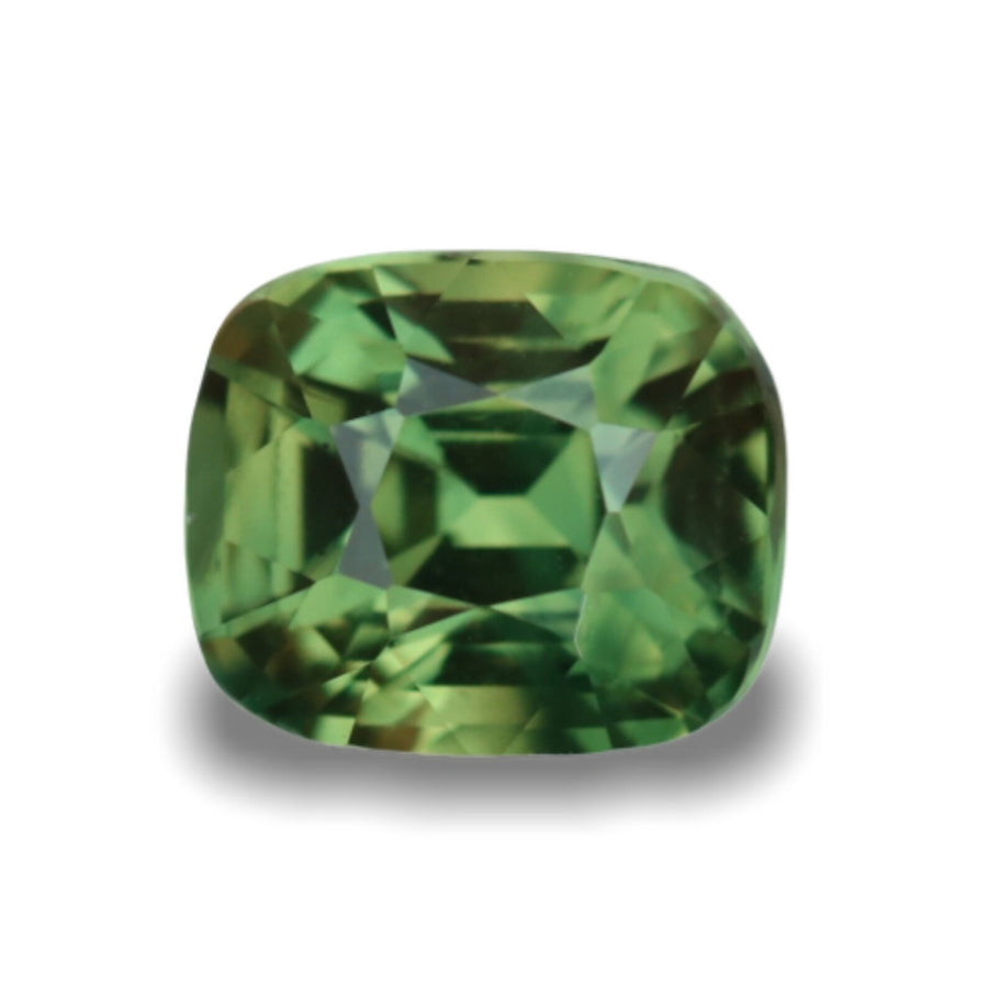 1.34 Ct Cushion Cut Bi-Color Green Yellow Sapphire, 6.3mm x 5.3mm x 4.3mm By Valley Rose