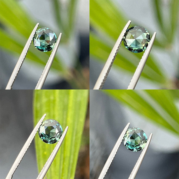 1.35 Ct Round Cut Green Sapphire, 6.8mm x 6.8mm x 3.7mm By Valley Rose