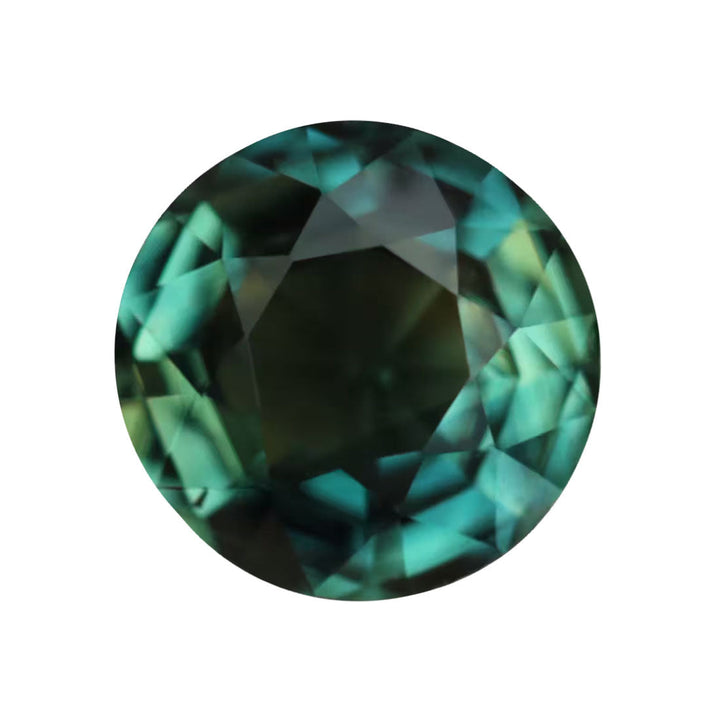 1.35 Ct Round Cut Green Sapphire, 6.8mm x 6.8mm x 3.7mm By Valley Rose