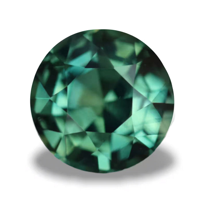 1.38 Ct Round Cut Green Sapphire, 6.5mm x 6.5mm x 4.3mm By Valley Rose