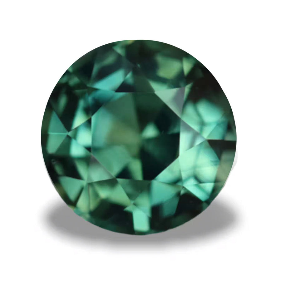 1.38 Ct Round Cut Green Sapphire, 6.5mm x 6.5mm x 4.3mm By Valley Rose