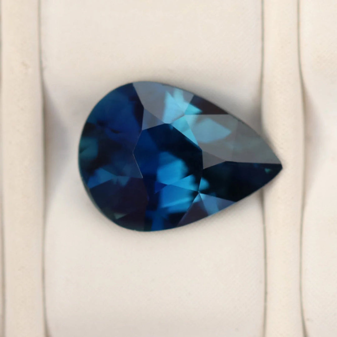 1.39 Ct Pear Cut Blue Sapphire, 8.6mm x 6.3mm x 3.9mm By Valley Rose