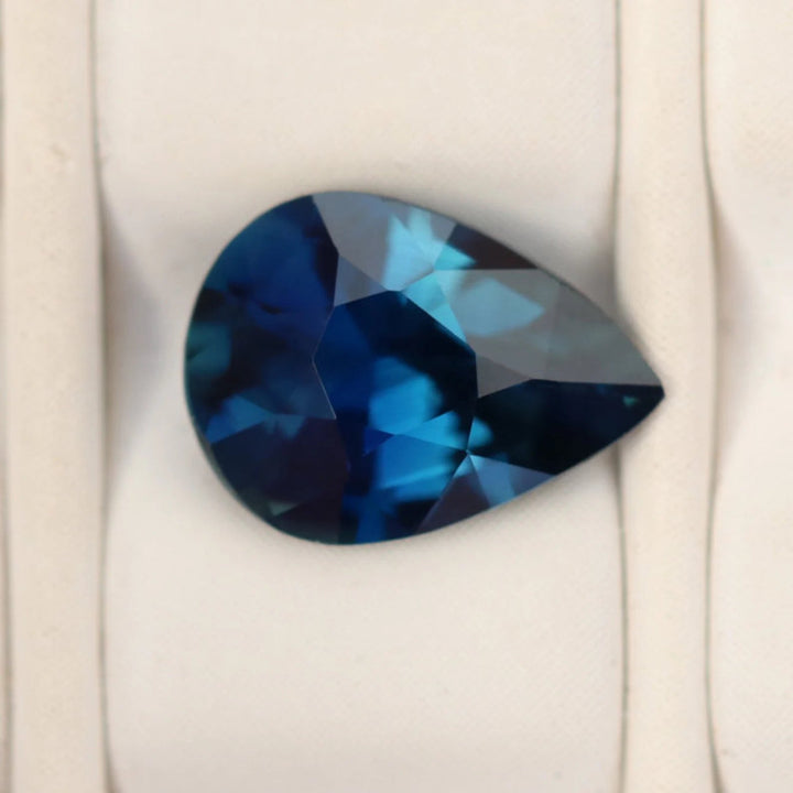 1.39 Ct Pear Cut Blue Sapphire, 8.6mm x 6.3mm x 3.9mm By Valley Rose