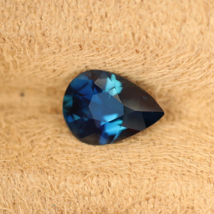 1.39 Ct Pear Cut Blue Sapphire, 8.6mm x 6.3mm x 3.9mm By Valley Rose