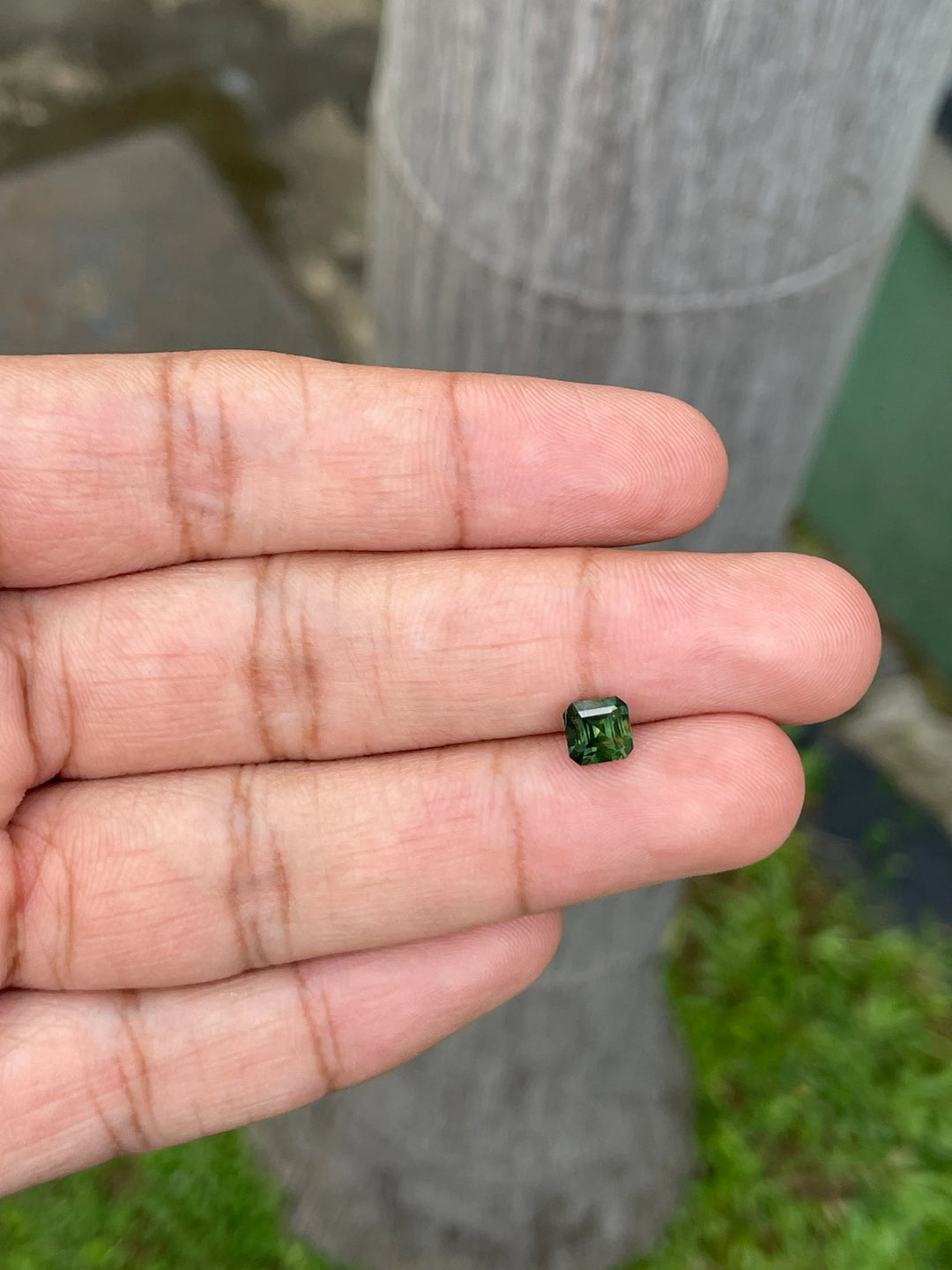 1.48 Ct Asscher Cut Bi-Color Green Yellow Sapphire, 5.5mm x 5.4mm x 4.3mm By Valley Rose