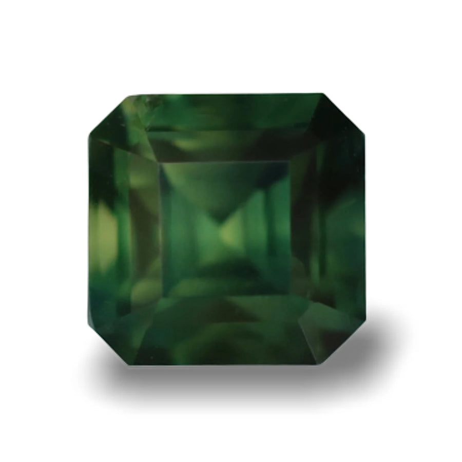 1.48 Ct Asscher Cut Bi-Color Green Yellow Sapphire, 5.5mm x 5.4mm x 4.3mm By Valley Rose