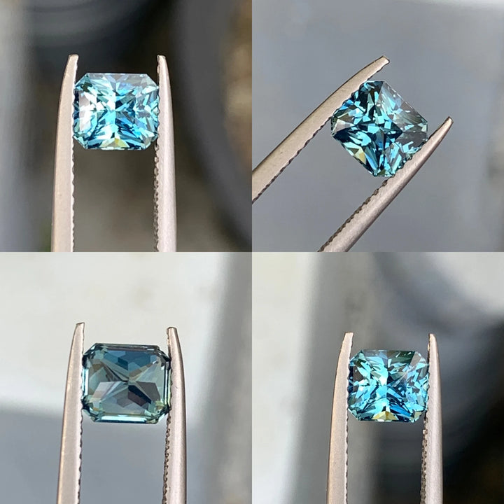 1.48 Ct Ct Radiant Cut Teal Sapphire, 6.1mm x 5.4mm x 4.5mm By Valley Rose