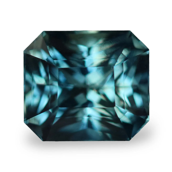 1.48 Ct Ct Radiant Cut Teal Sapphire, 6.1mm x 5.4mm x 4.5mm By Valley Rose