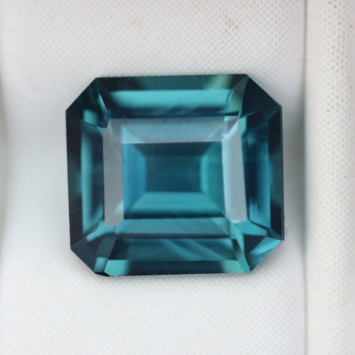 1.50 Ct Asscher Cut Teal Sapphire, 6.5mm x 6.1mm x 3.8mm By Valley Rose